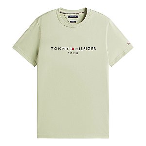 Camiseta Tommy Hilfiger Logo Tee Masculina Verde Claro