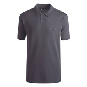 Camisa Polo Reserva Algodão Pima Piquet Masculino Cinza