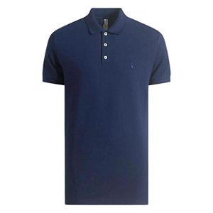 Camisa Polo Reserva Piquet Clássica Masculino Azul Marinho