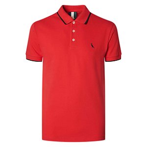 Camisa Polo Reserva Enxuto Friso Unico Masculino Vermelho