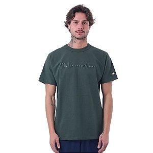 Camiseta Champion Malhão Pes Mc Script Verde Masculino