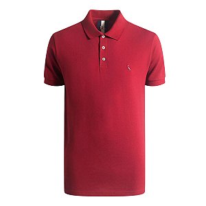 Camisa Polo Reserva Piquet Clássica Algodão Masculino Bordô