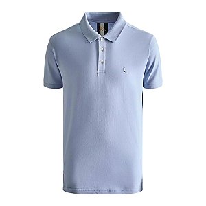 Camisa Polo Reserva Piquet Clássica Algodão Azul Claro