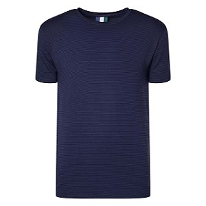 Camiseta Reserva Slim Listra Modal Masculino Azul Marinho