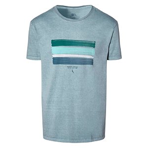 Camiseta Reserva Listras Pinceis Masculino Azul Dusty
