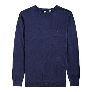 Suéter Reserva Gola Careca Tricot Masculino Azul Marinho