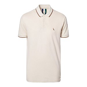 Camisa Polo Reserva Friso Unico Masculino Off White Areia