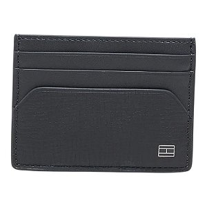 Carteira Tommy Hilfiger Flag Cc Holder Couro Cinza Escuro
