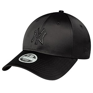 Boné New Era 940 New York Yankees Satin Feminino Preto