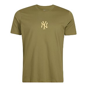 Camiseta New Era Basica New York Yankees Verde Militar