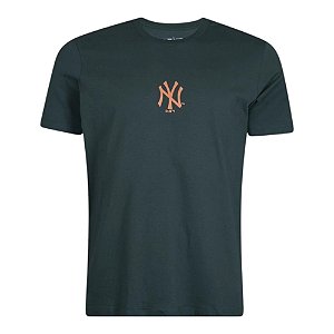 Camiseta New Era Basica New York Yankees Verde Militar