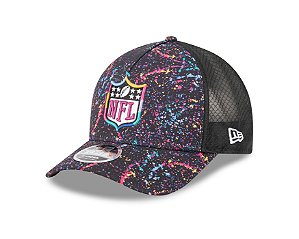 Boné New Era 940 MC A-Frame NFL Logo Crucial Catch Preto