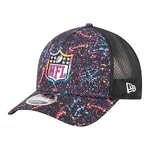 Boné New Era 940 MC A-Frame NFL Logo Crucial Catch Preto