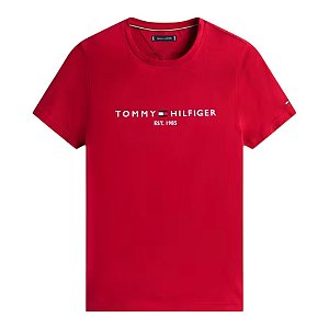 Camiseta Tommy Hilfiger Logo Tee Masculina Vermelho