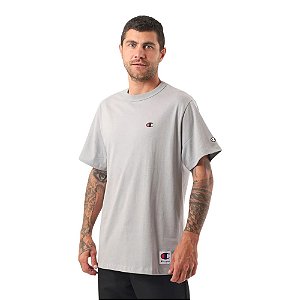 Camiseta Champion Malhão Pes Logo C Bordado Cinza