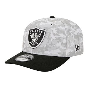 Boné New Era 970 Las Vegas Raiders Salute to Service Cinza