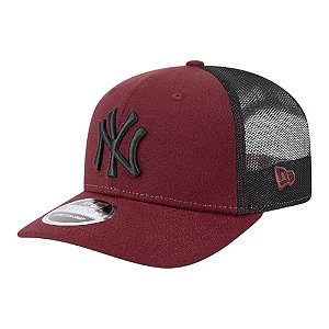 Boné New Era 970ss New York Yankees Mesh Trucker Bordô