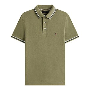 Camisa Polo Tommy Hilfiger Tipped Slim Fit Seasonal Verde
