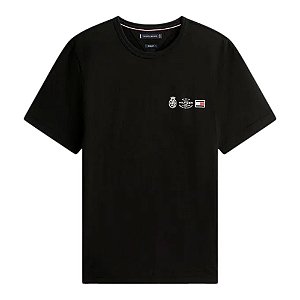 Camiseta Tommy Hilfiger Small Crest Outline Tee Preto