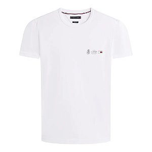 Camiseta Tommy Hilfiger Small Crest Outline Tee Branca