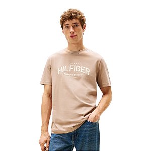Camiseta Tommy Hilfiger Arch Tee Masculino Bege