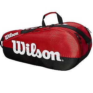 Raqueteira Wilson Team II 6 Pack Vermelha/Preta