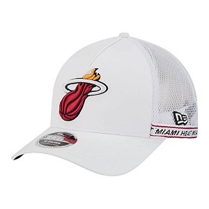 Boné New Era 940MC A-Frame Miami Heat Tape Branco