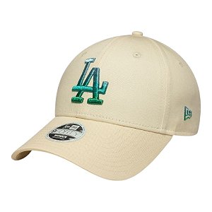 Boné New Era 940 Los Angeles Dodgers Metallic Logo Bege