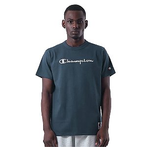 Camiseta Champion Malhão Heritage Script Rust Azul