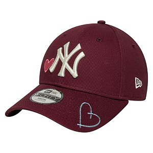 Boné New Era 940 New York Yankees Youth Heart Icon Bordô