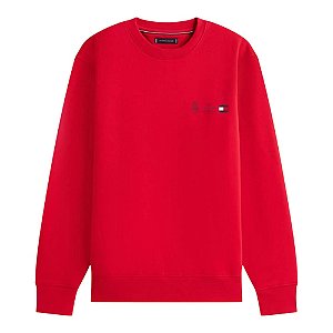 Moletom Tommy Hilfiger Small Crest Crew Neck Vermelho