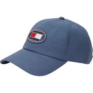 Boné Tommy Hilfiger Flag Waxed 6 Panel Masculino Azul