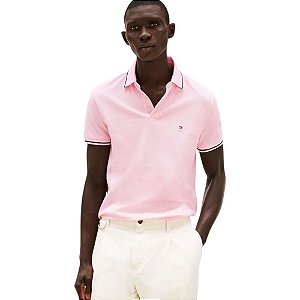 Camisa Polo Tommy Hilfiger Tipped Slim Fit Seasonal Rosa