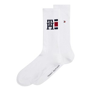 Meia Tommy Hilfiger 2 pares Monogram Sport Masculino Algodão