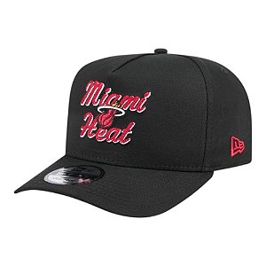 Boné New Era 950 A-Frame Miami Heat Chainstitch Preto
