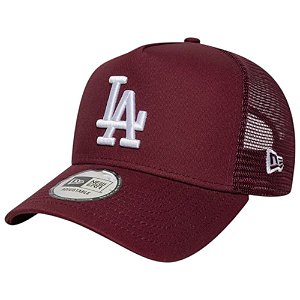 Boné New Era Los Angeles Dodgers League Ess Trucker Bordô