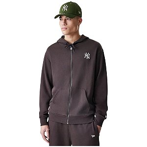 Moletom New Era New York Yankee Importado Midi Hoodie Marrom