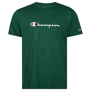 Camiseta Champion Logo Script Ink Masculino Verde