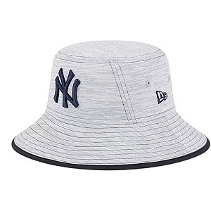 Bucket New Era New York Yankees Heathered Masculino Cinza