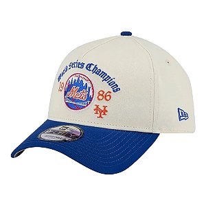 Boné New Era 940 A-Frame New York Mets Old Eng Off White