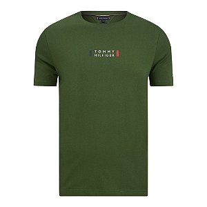 Camiseta Tommy Hilfiger Brand Love Print Tee Unissex Verde