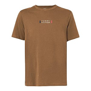 Camiseta Tommy Hilfiger Brand Love Small Hilfiger Tee Marrom