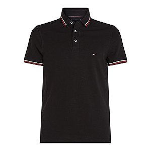 Camisa Polo Tommy Hilfiger Tipped Slim Fit Masculino Preto