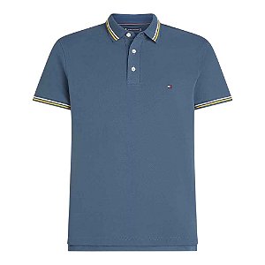 Camisa Polo Tommy Hilfiger Tipped Slim Fit Seasonal Azul
