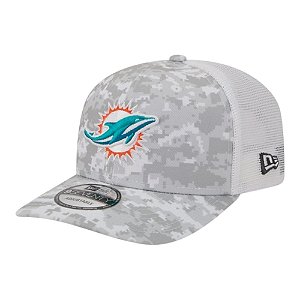 Boné New Era 970 Miami Dolphins Salute Service Cinza