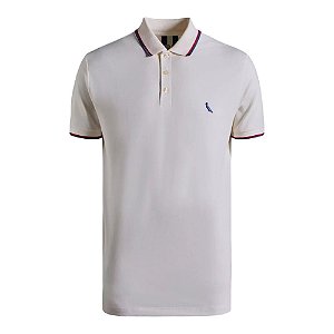 Camisa Polo Reserva Friso Duplo Masculino Off White