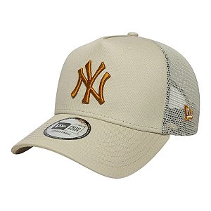 Boné New Era New 940 A-Frame New York Yankees Trucker Bege