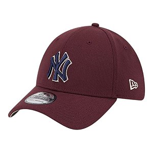 Boné New Era 3930 Maroon Navy New York Yankees Marinho