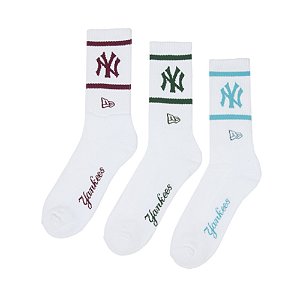 Kit Meia New Era Cano Longo New York Yankees MLB Branco