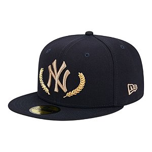 Boné New Era Gold Leaf 5950 New York Yankees Marinho